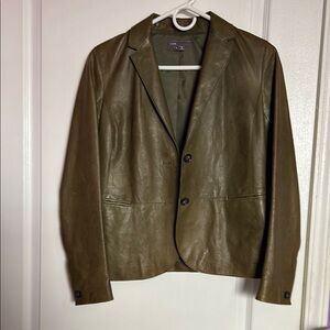 Vince Olive Faux Leather Jacket